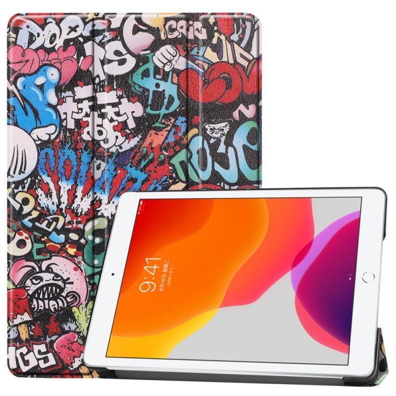 Chytré Pouzdro Ipad 102" (2019) Zábavné Graffiti Z Umělé Kůže