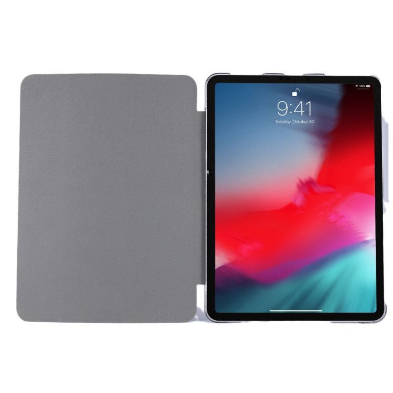 Chytré Pouzdro Ipad Pro 129" (2020) S Texturou Umělé Kůže