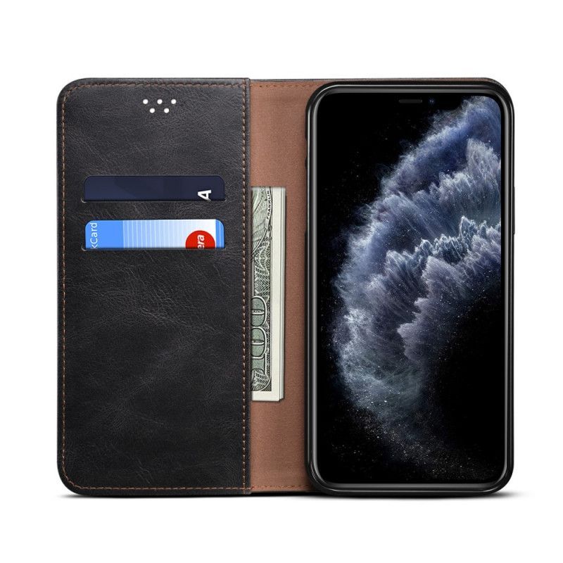 Flip Kožené Pouzdro Folio Na Iphone 11 Pro Max Umělá Voskovaná Kůže