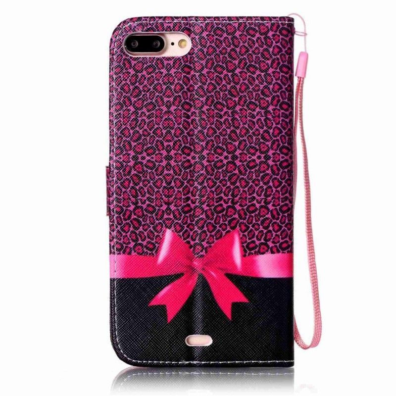 Flipové Pouzdro Iphone 7 Plus / 8 Plus Leopard Růžový Luk