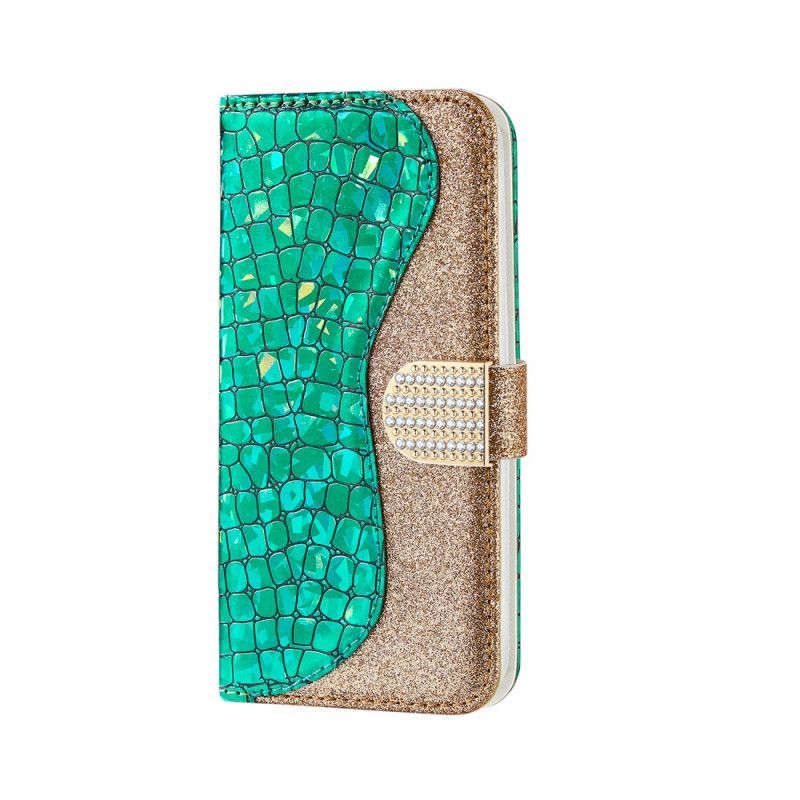 Flipové Pouzdro Iphone X /  XS Kroko Diamanty