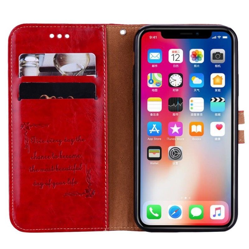 Flipové Pouzdro Iphone  XS Čepice S Koženým Efektem Princ Olejový Vosk