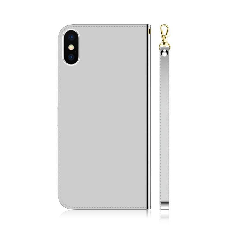 Flipové Pouzdro Iphone  XS Kryt Zrcátka Z Umělé Kůže