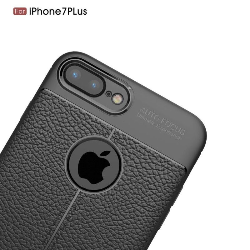 Iphone 8 Plus / 7 Plus Dvouřadé Pouzdro S Koženým Efektem Liči