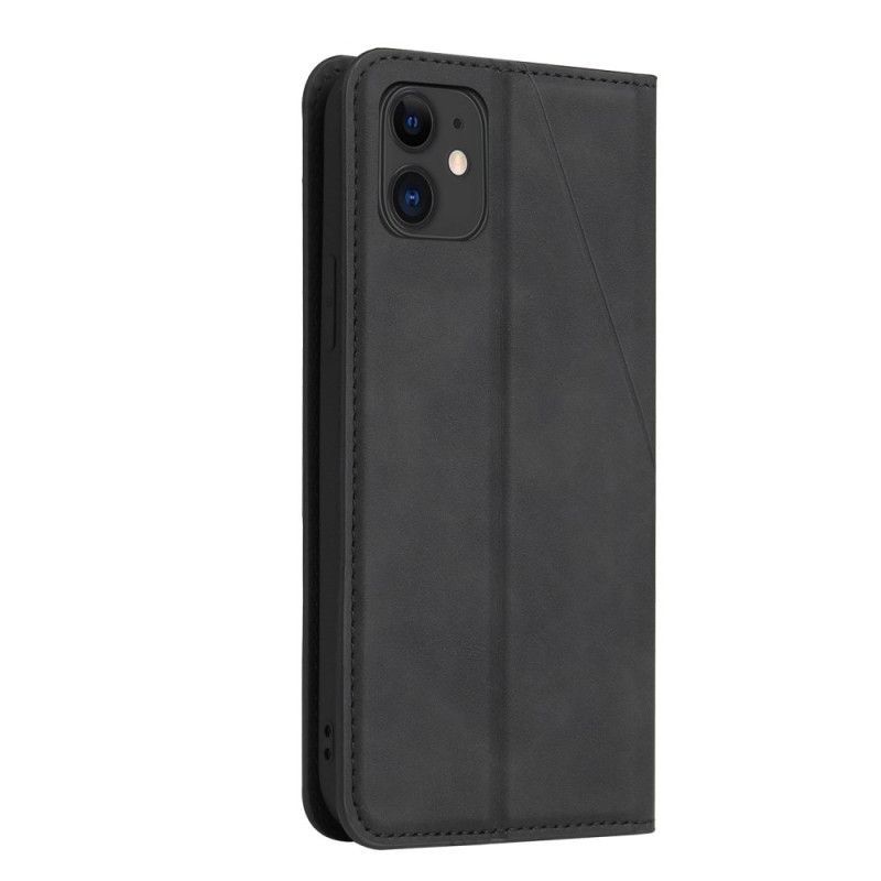 Kožené Pouzdro Folio Iphone 11 Pro Hedvábný Dotykový Trojúhelník