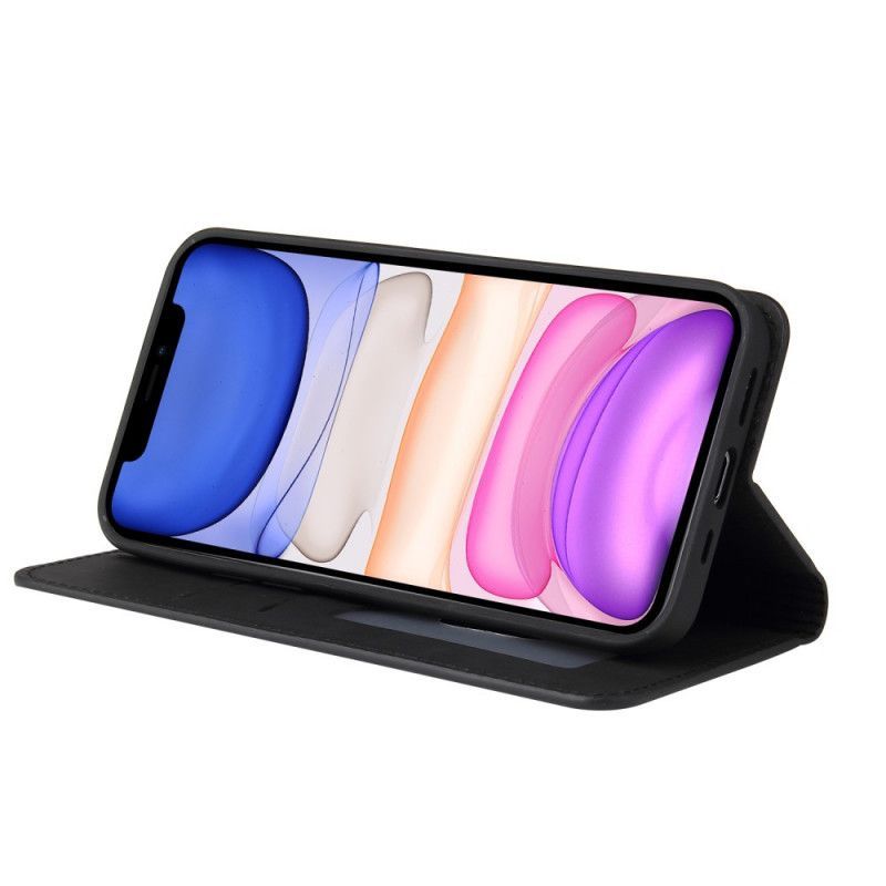 Kožené Pouzdro Folio Iphone 11 Pro Hedvábný Dotykový Trojúhelník