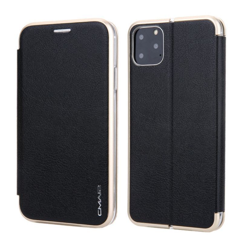 Kožené Pouzdro Folio Iphone 11 Pro Imitace Kůže cmai2 Kovové Hrany