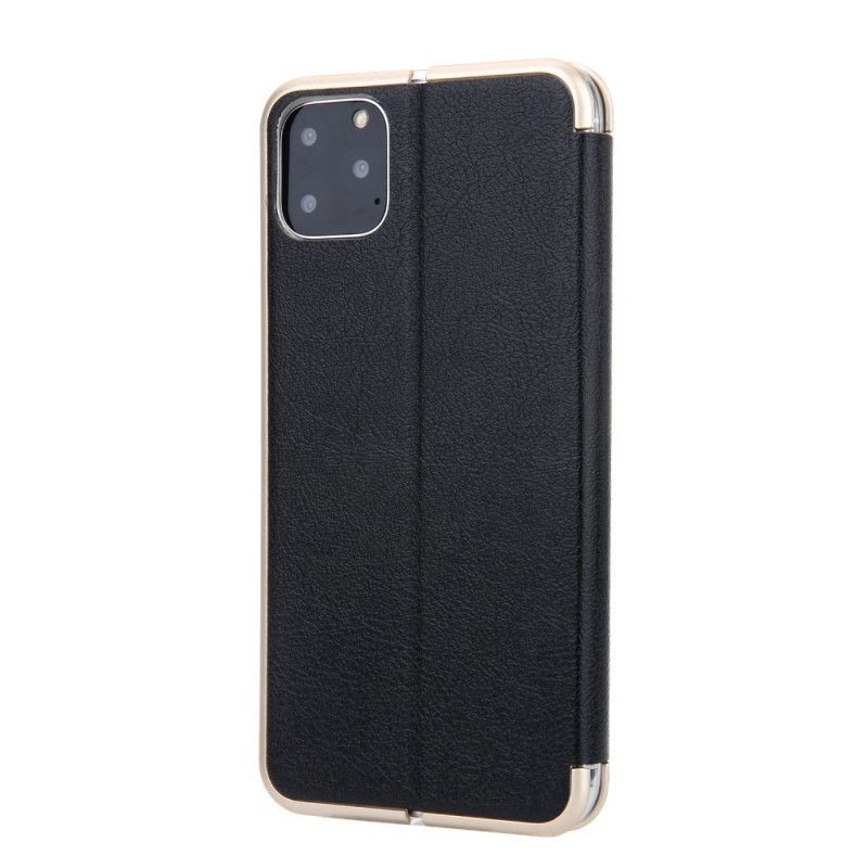 Kožené Pouzdro Folio Iphone 11 Pro Imitace Kůže cmai2 Kovové Hrany