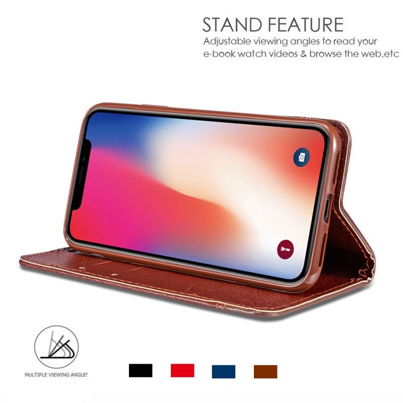 Kožené Pouzdro Folio Iphone 11 Pro Jeden Steh