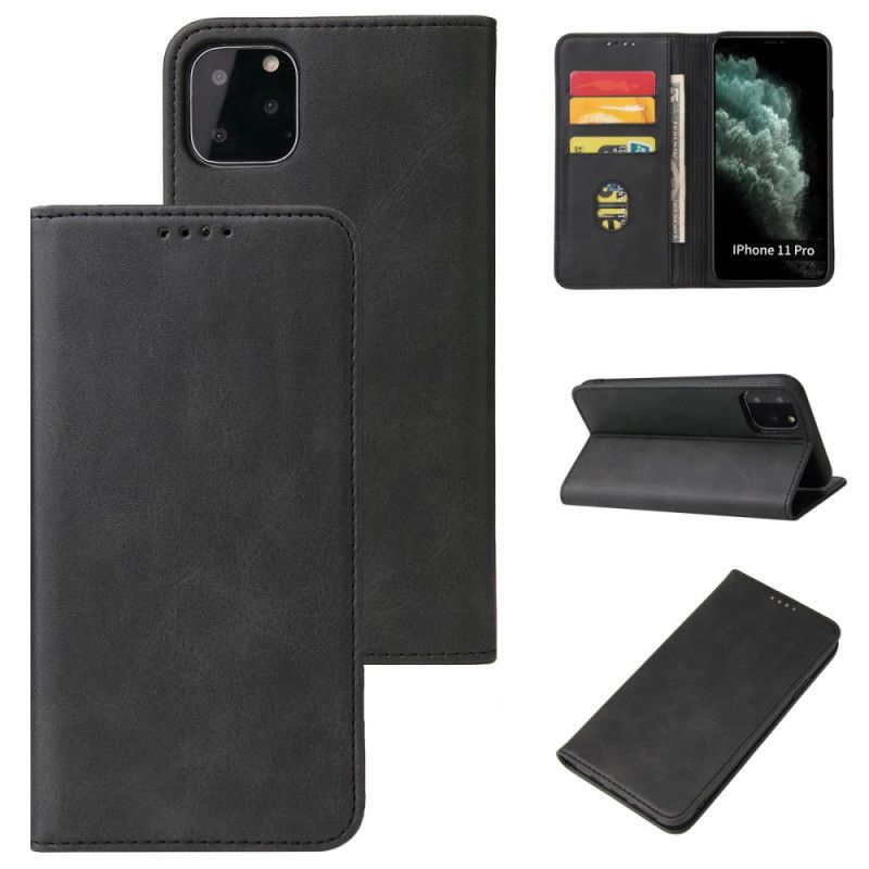 Kožené Pouzdro Folio Iphone 11 Pro Max Obchodní Styl Plus Kožený Efekt