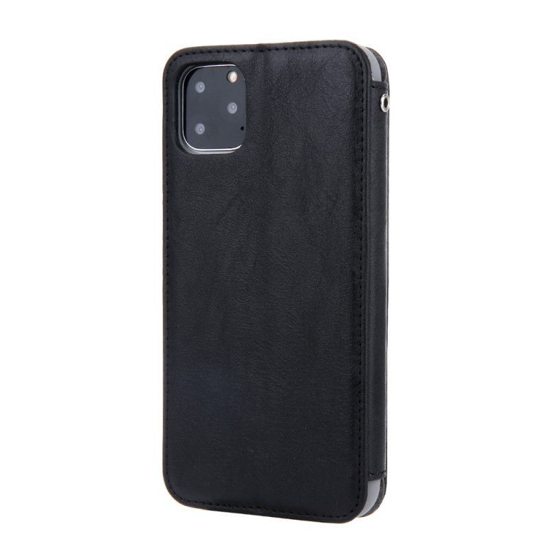 Kožené Pouzdro Folio Iphone 11 Pro Max Styl Jemné Kůže