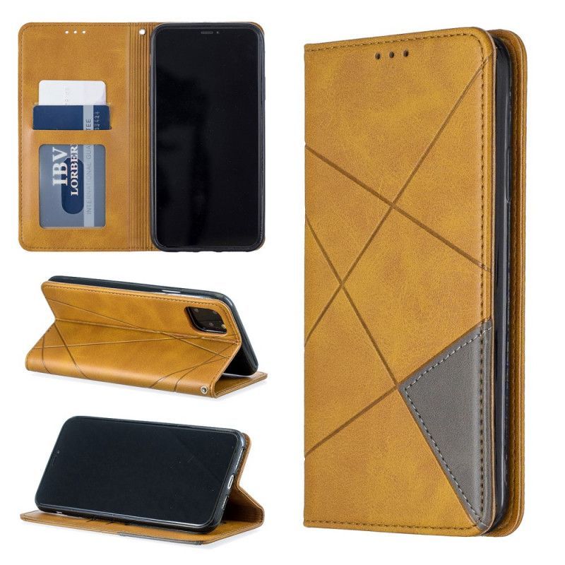 Kožené Pouzdro Folio Iphone 11 Pro Max Umělecký Styl