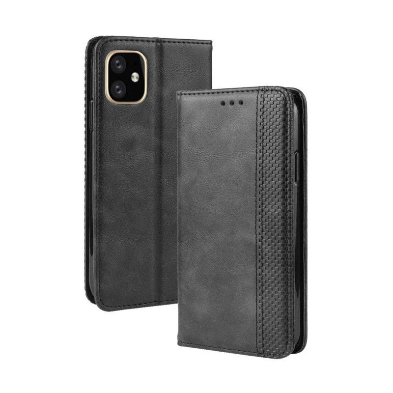 Kožené Pouzdro Folio Iphone 11 Pro Stylizovaný Vintage Kožený Efekt