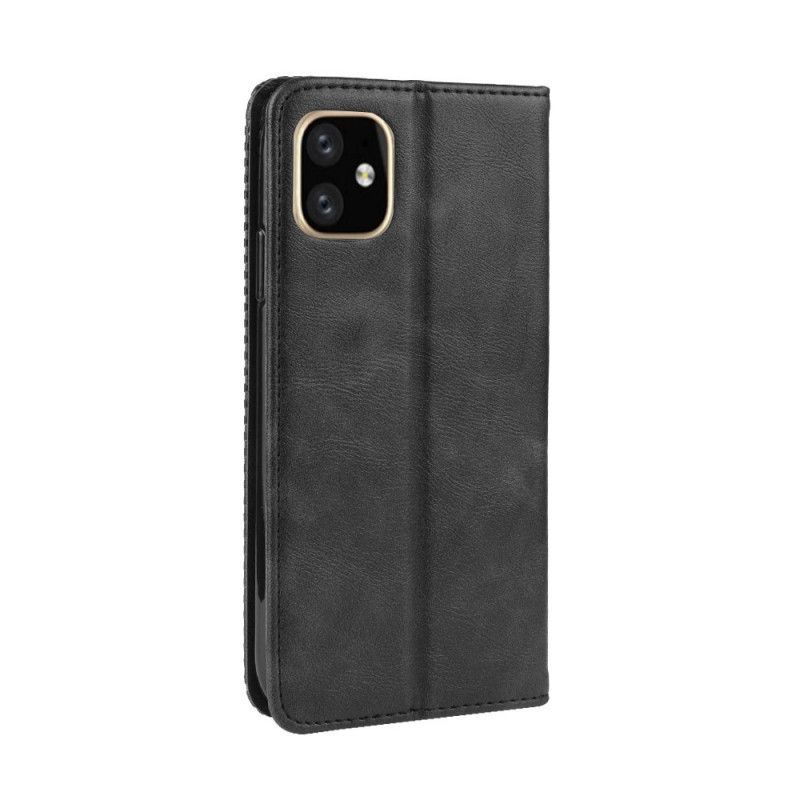 Kožené Pouzdro Folio Iphone 11 Pro Stylizovaný Vintage Kožený Efekt