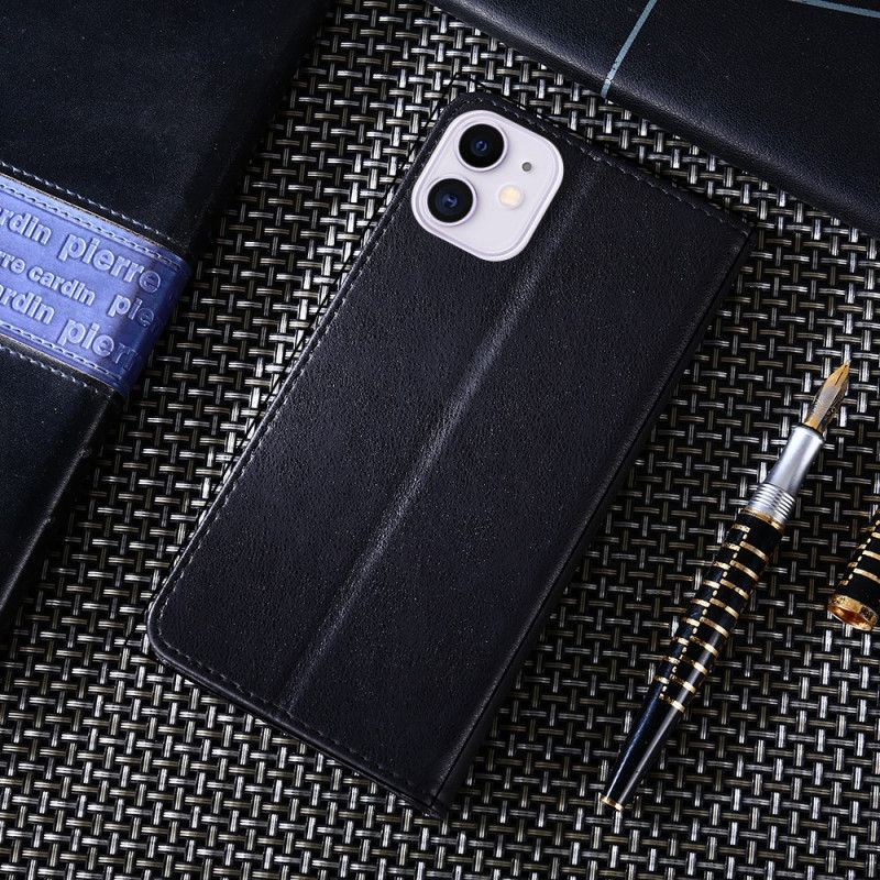 Kožené Pouzdro Folio Iphone 11 Styl Nýtované Kůže