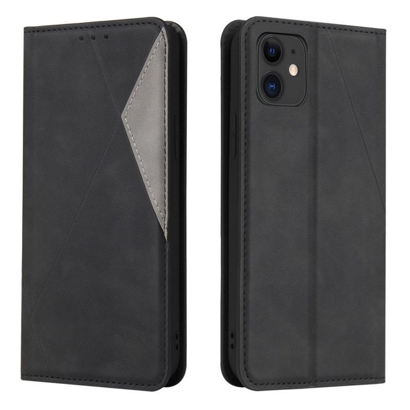 Kožené Pouzdro Folio Iphone 11 Trojúhelník Ve Stylu Vintage