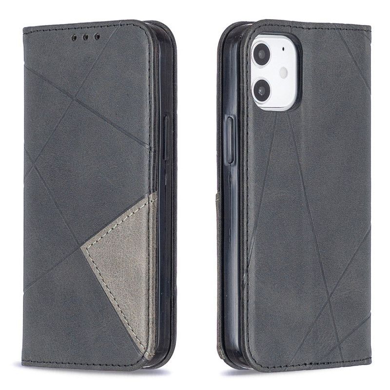 Kožené Pouzdro Folio Iphone 12 Mini Umělecký Styl