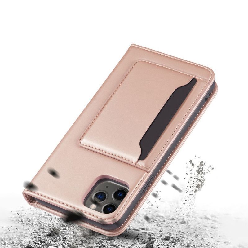 Kožené Pouzdro Folio Iphone 12 Pro Max Držák Podpůrné Karty