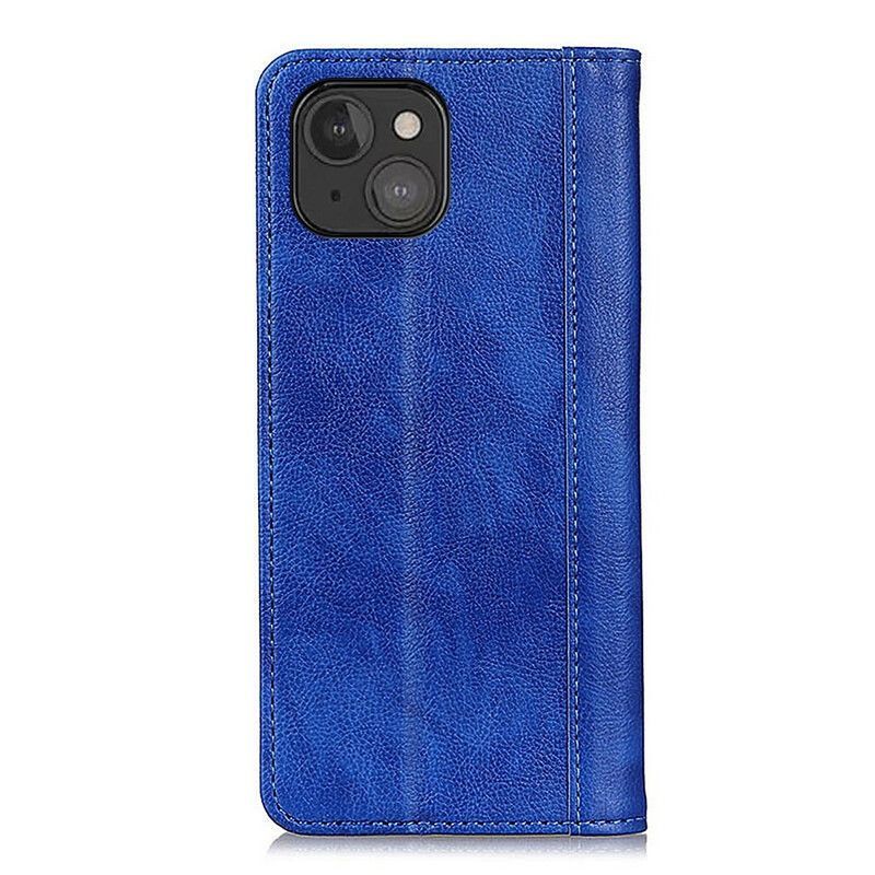 Kožené Pouzdro Folio Iphone 13 Mini Elegantní Štípaná Liči Kůže