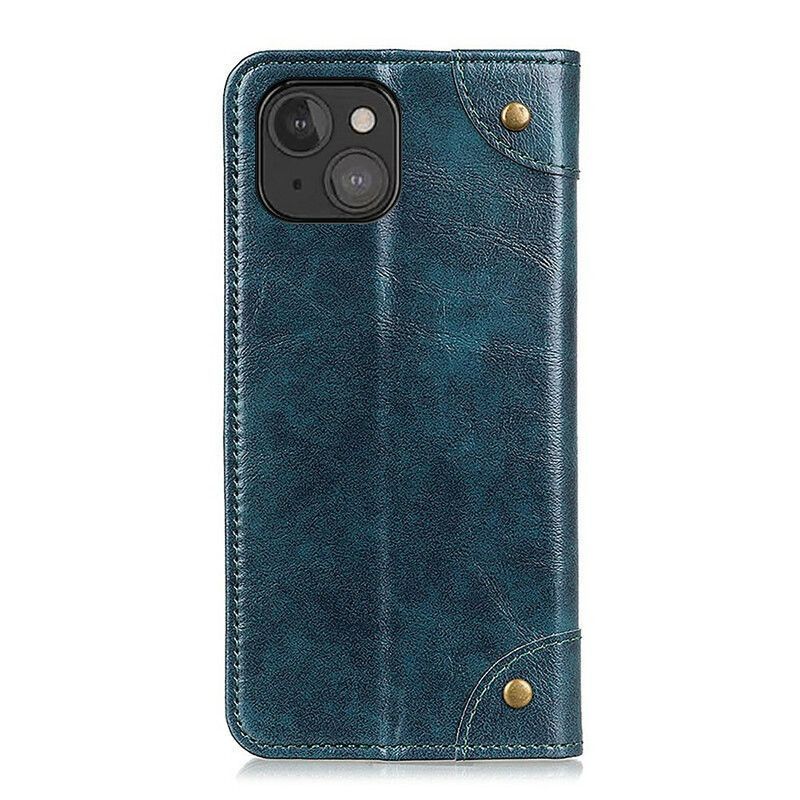 Kožené Pouzdro Folio Iphone 13 Mini Staré Nýty