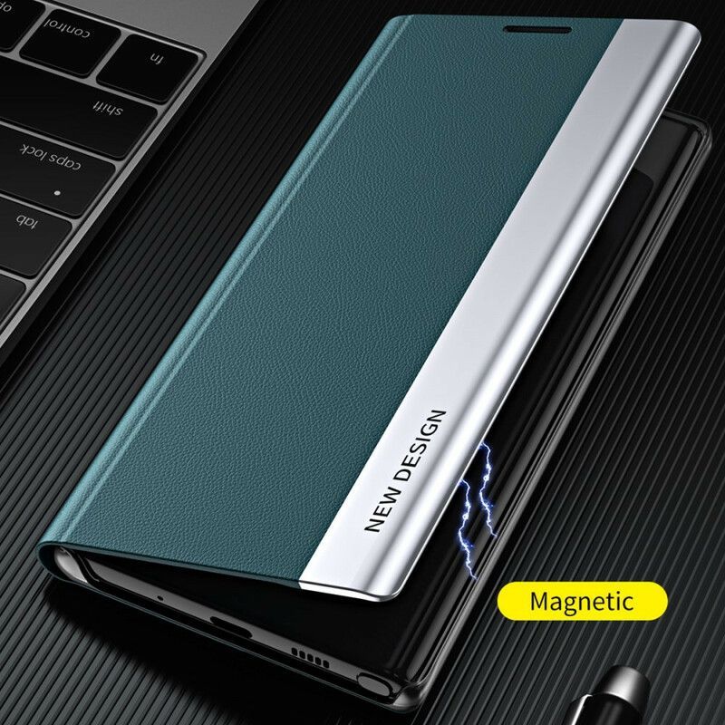 Kožené Pouzdro Folio Iphone 13 Pro Litchi Magnetická Spona Z Umělé Kůže