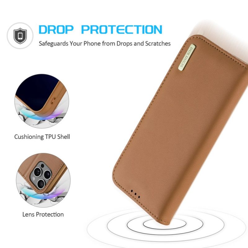 Kožené Pouzdro Folio iPhone 16 Pro Hivo Serie Dux Ducis