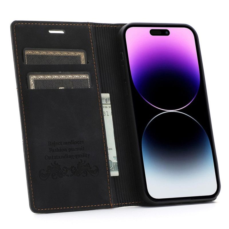 Kožené Pouzdro Folio iPhone 16 Pro Magnetický Uzávěr