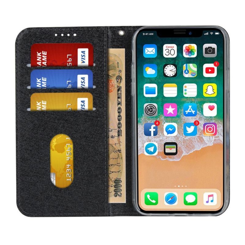 Kožené Pouzdro Folio Iphone X /  XS Styl Z Měkké Kůže S Páskem