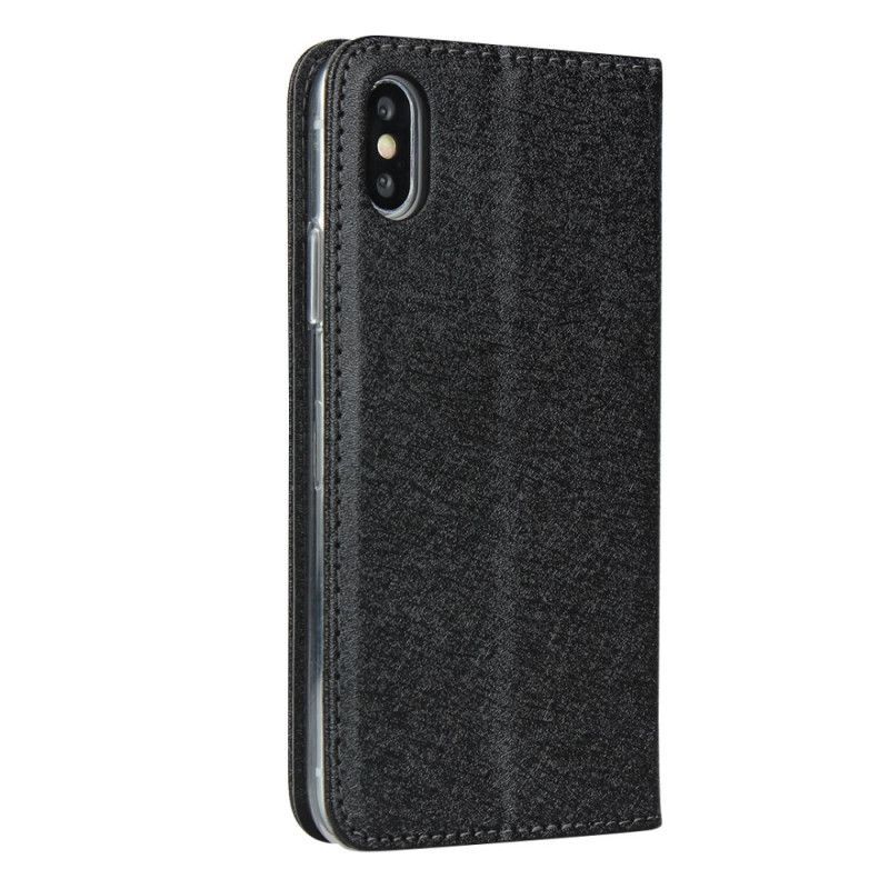 Kožené Pouzdro Folio Iphone X /  XS Styl Z Měkké Kůže S Páskem