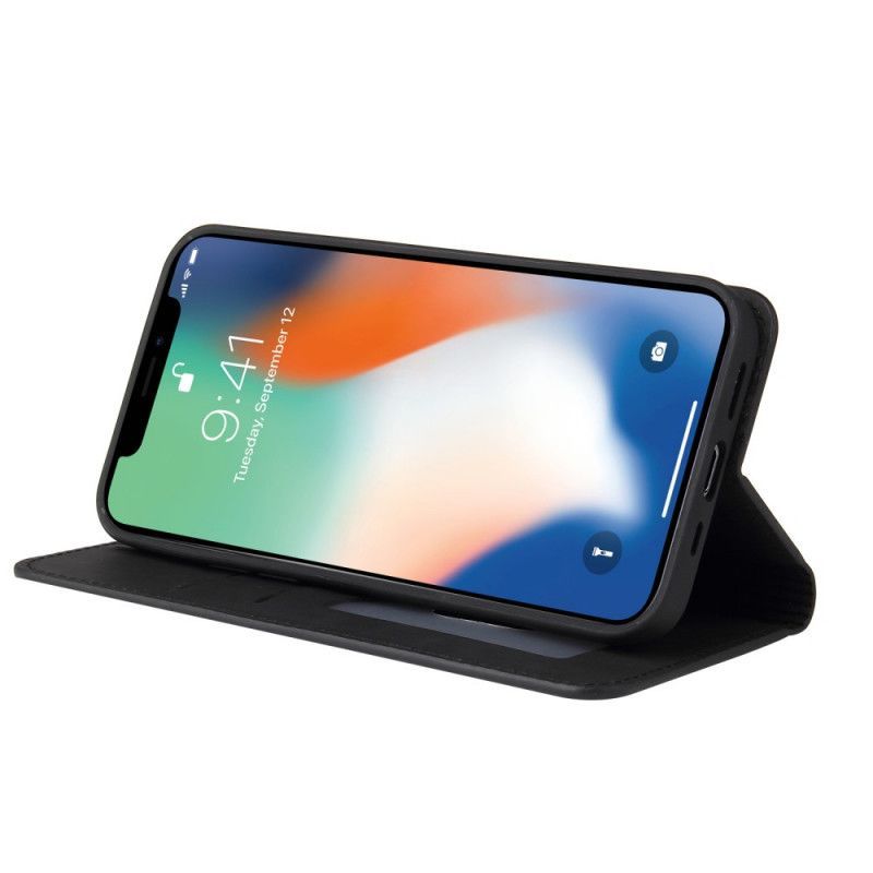 Kožené Pouzdro Folio Iphone X /  XS Trojúhelník S Hedvábným Dotykem