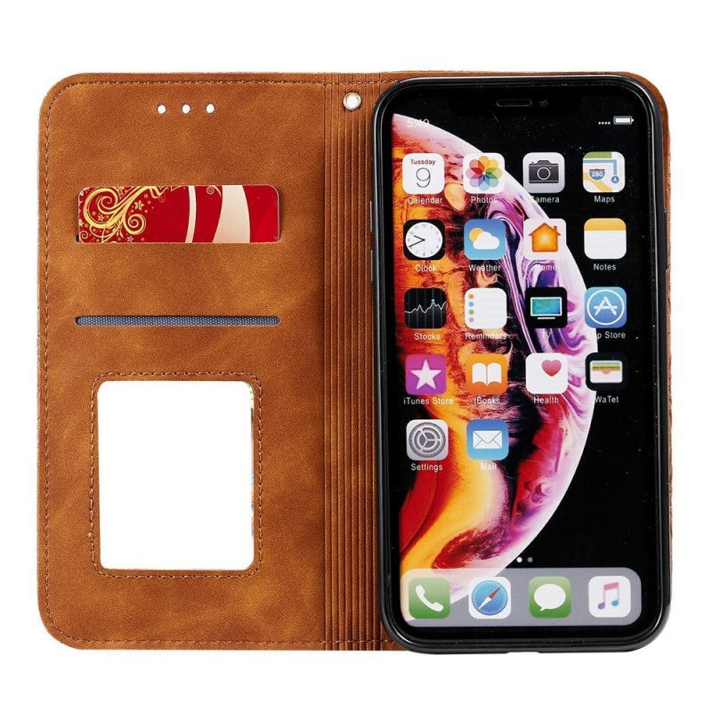 Kožené Pouzdro Folio Iphone Xr Barokní Květiny