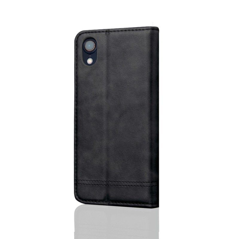 Kožené Pouzdro Folio Iphone Xr Švy S Koženým Efektem