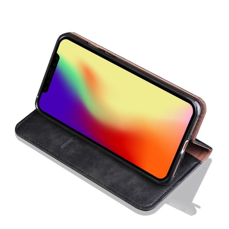 Kožené Pouzdro Folio Iphone Xr Švy S Koženým Efektem