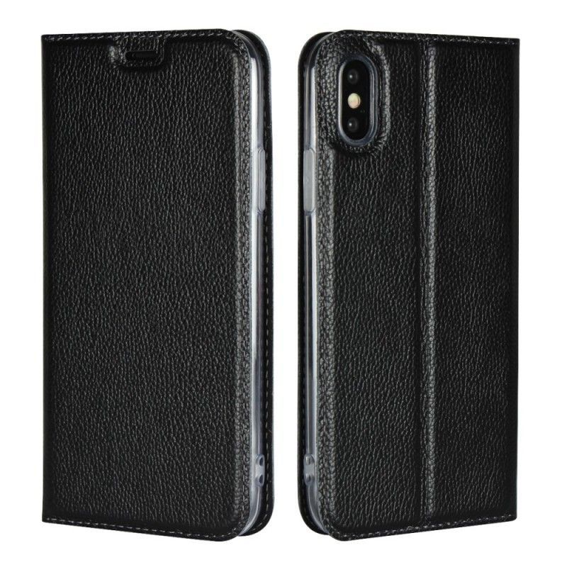 Kožené Pouzdro Folio Iphone  XS Kůže Liči