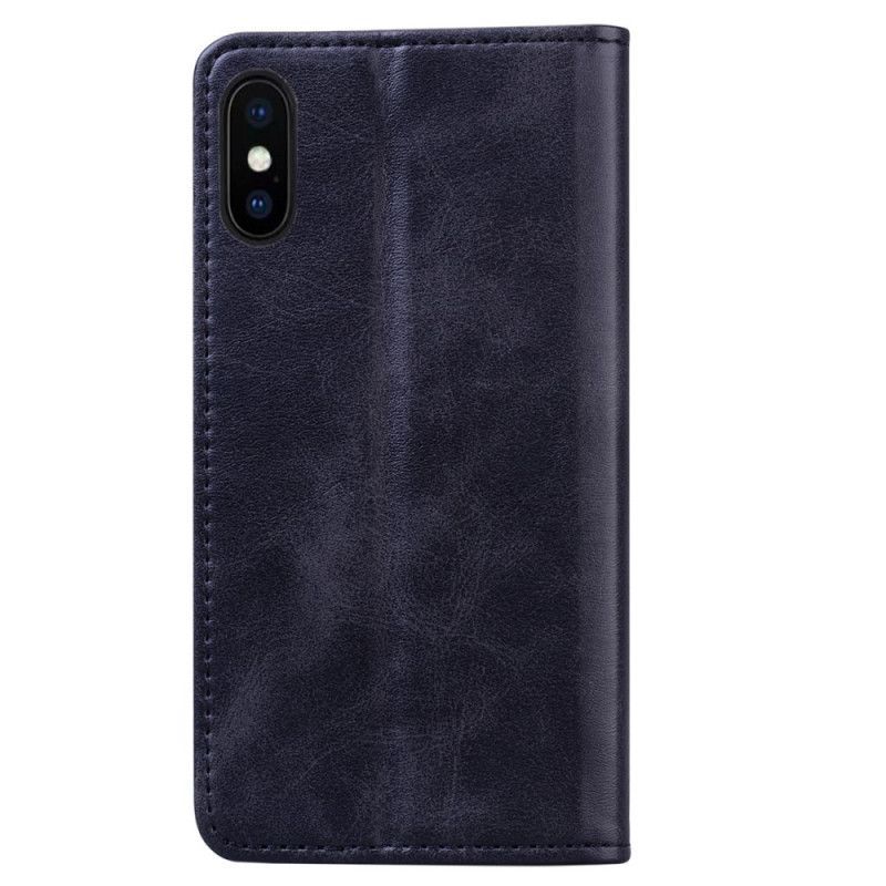 Kožené Pouzdro Folio Iphone  XS Max Dvoubarevný Obchodní Kožený Efekt