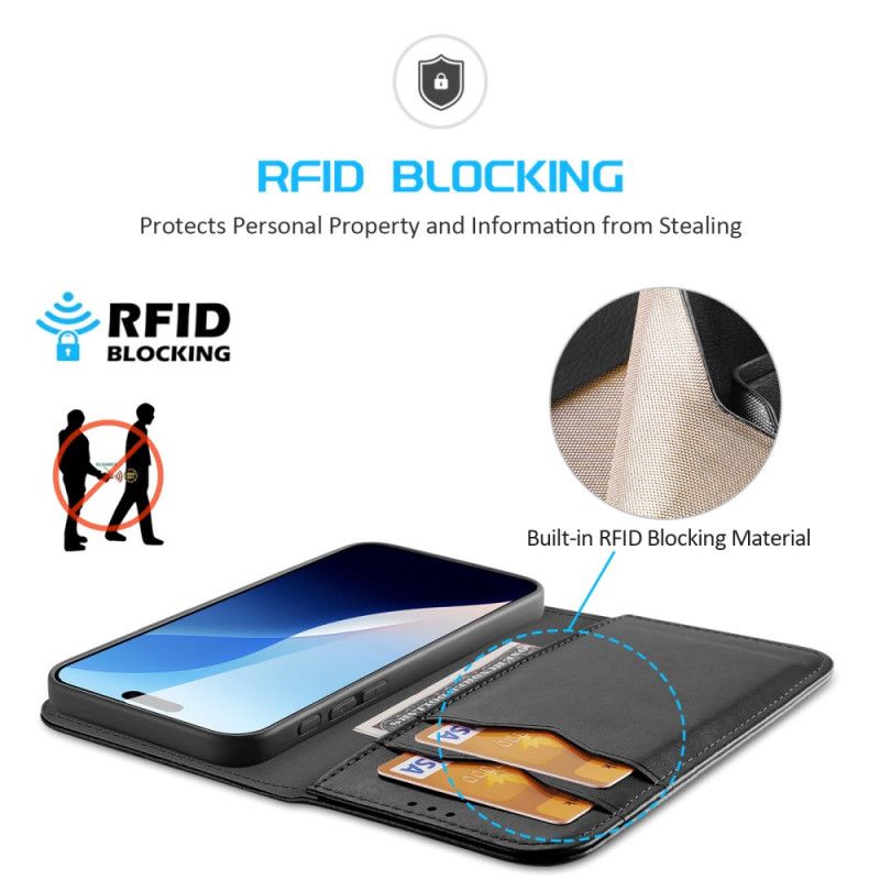 Kožené Pouzdro Folio Na iPhone 16 Pro Max Blokování Rfid Hivo Series Dux Ducis