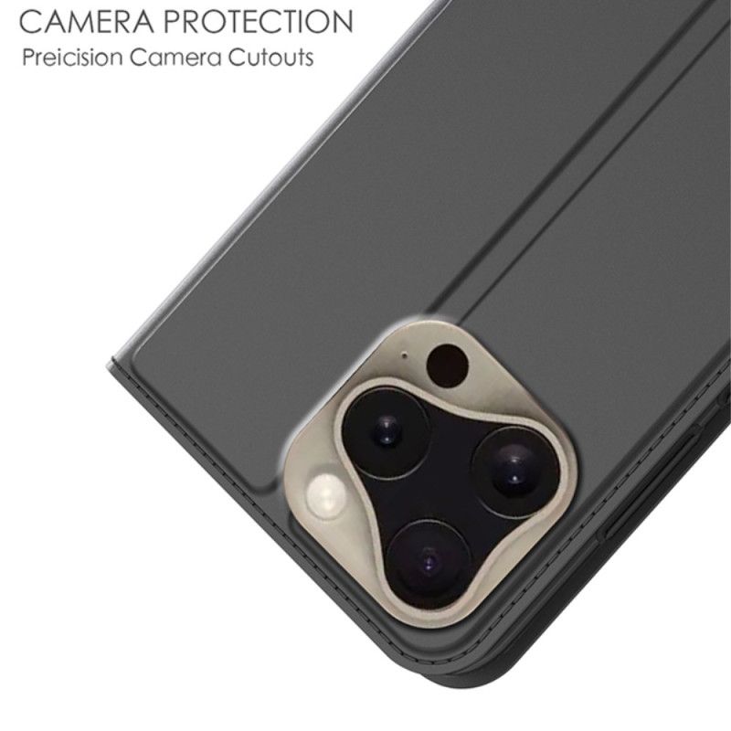 Kožené Pouzdro Folio Na iPhone 16 Pro Max Magnetická Spona