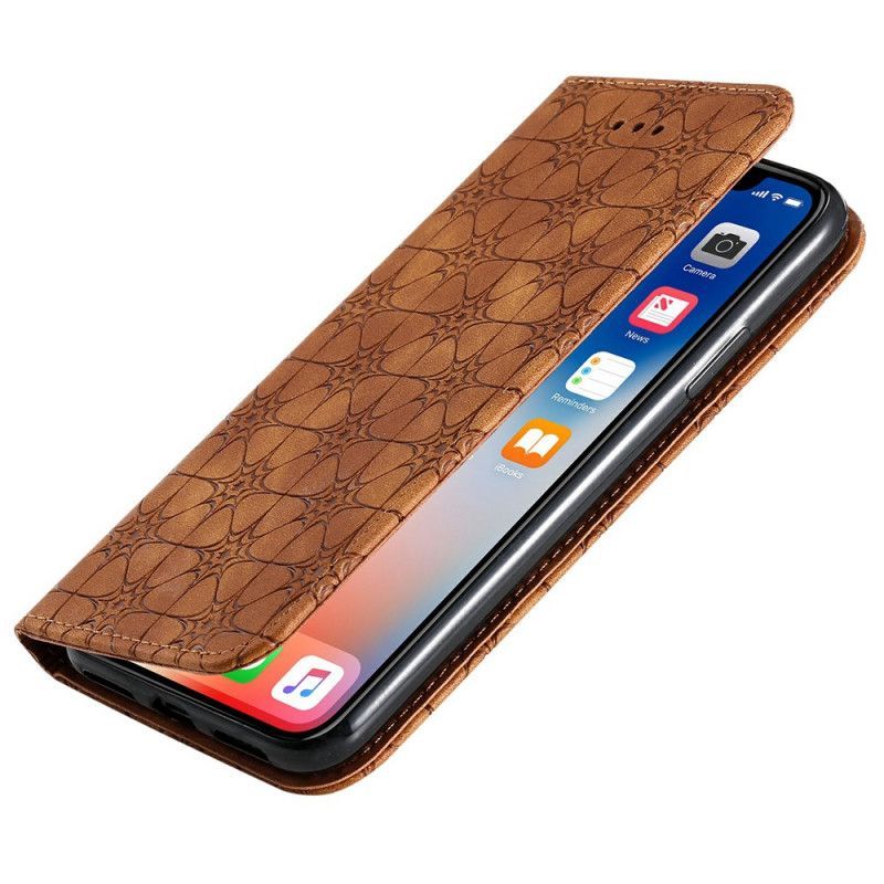 Kožené Pouzdro Folio Na Iphone X /  XS Barokní Květiny