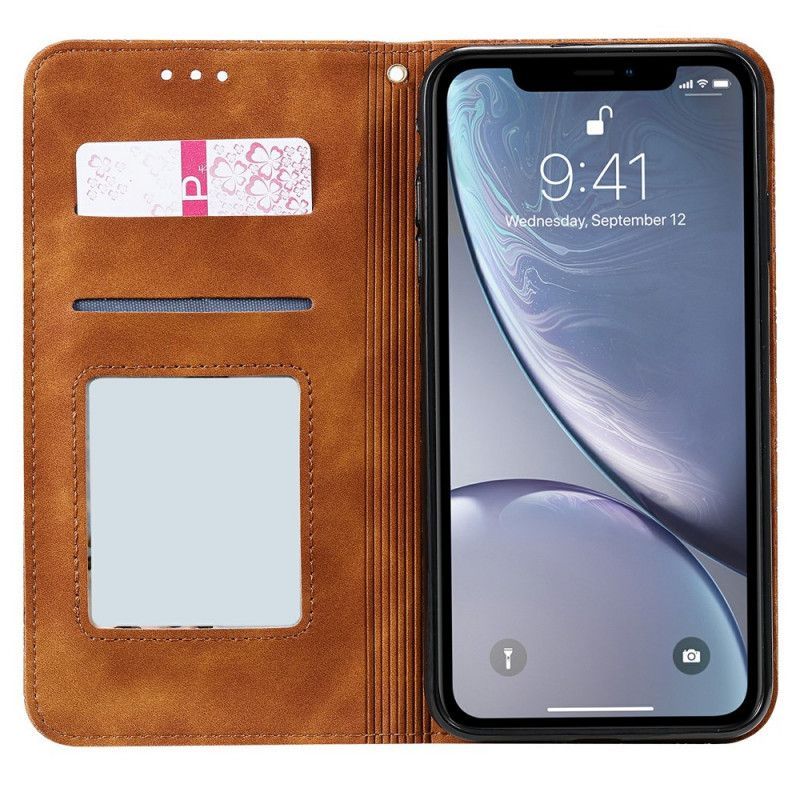 Kožené Pouzdro Folio Na Iphone  XS Max Barokní Květiny