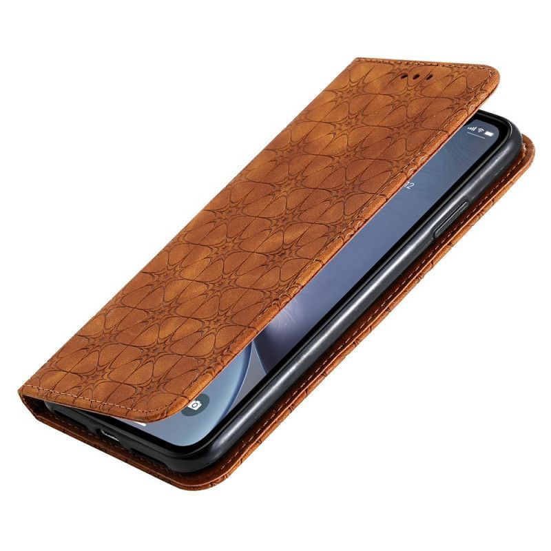 Kožené Pouzdro Folio Na Iphone  XS Max Barokní Květiny