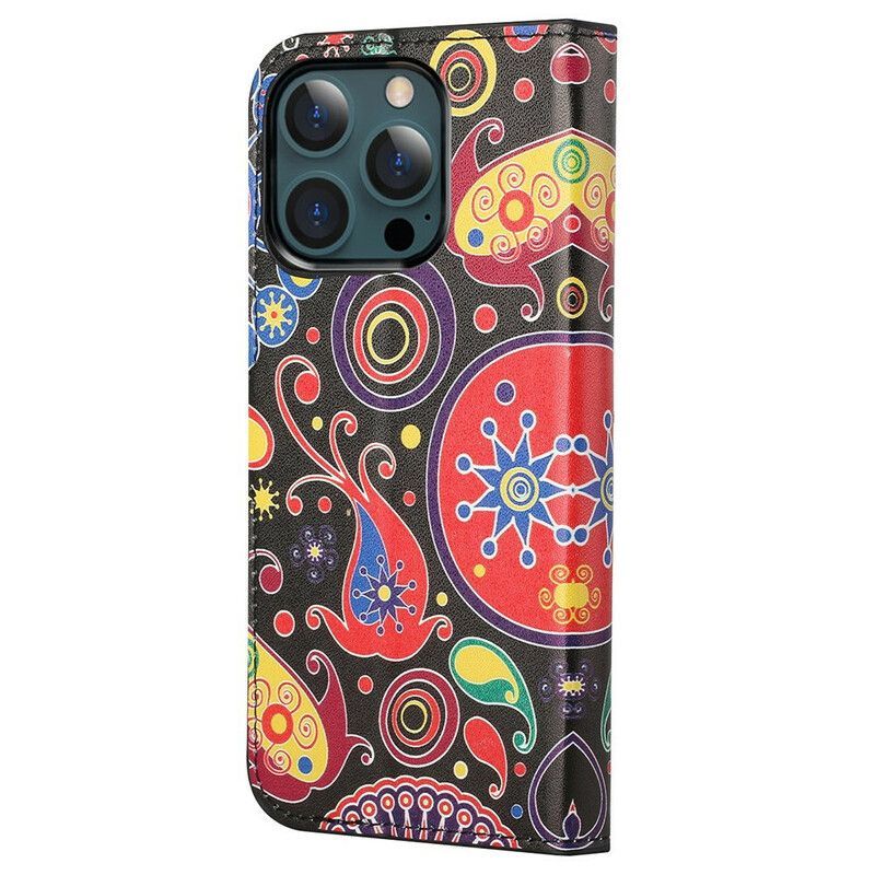 Kožené Pouzdro Na Iphone 13 Pro Max Design Galaxie