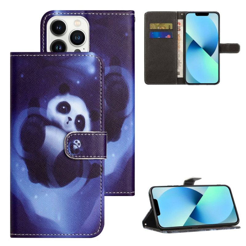 Kožený Kryt iPhone 16 Pro Max Popruh Space Panda