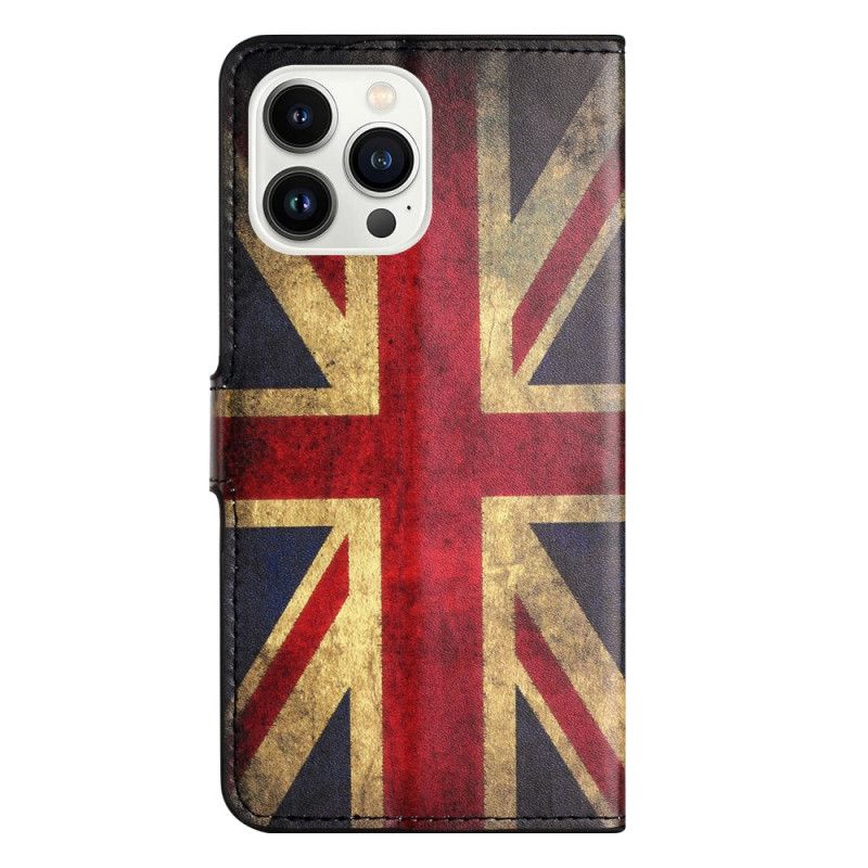 Kožený Kryt Na iPhone 16 Pro Max Vlajka Union Jack