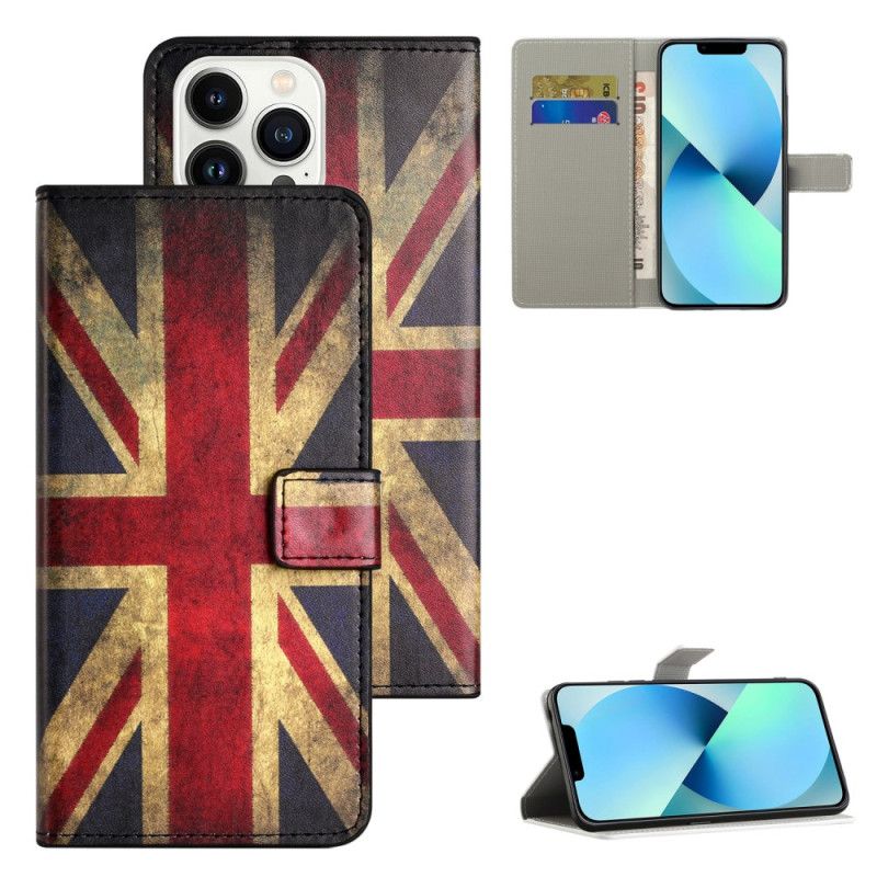 Kožený Kryt Na iPhone 16 Pro Max Vlajka Union Jack