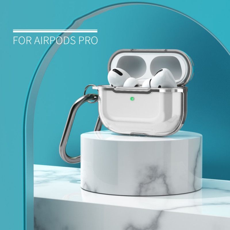 Kryt Airpods Pro Průhledné Kovové Provedení S Karabinou