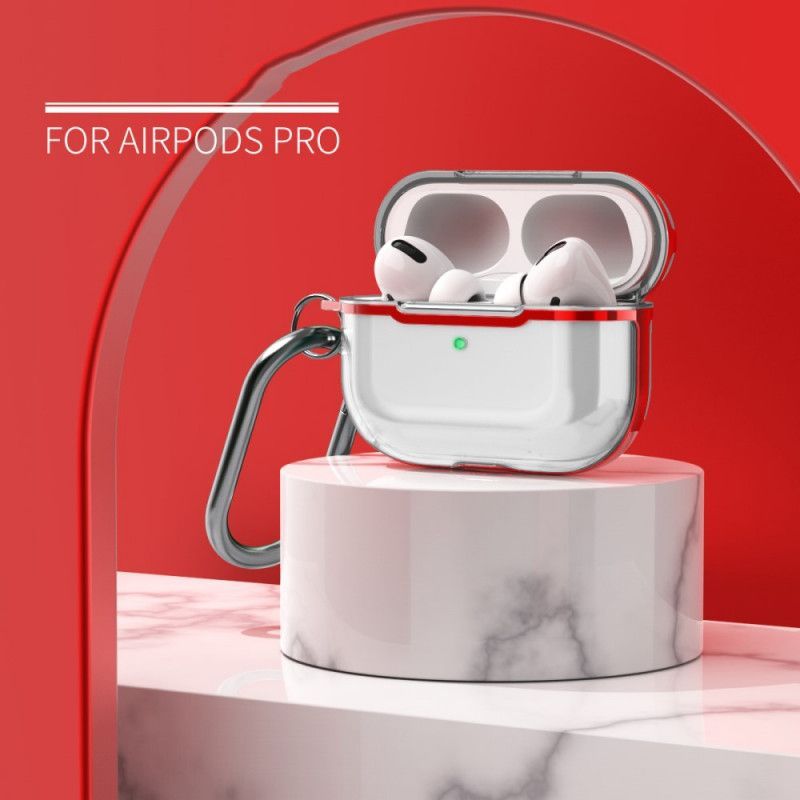 Kryt Airpods Pro Průhledné Kovové Provedení S Karabinou