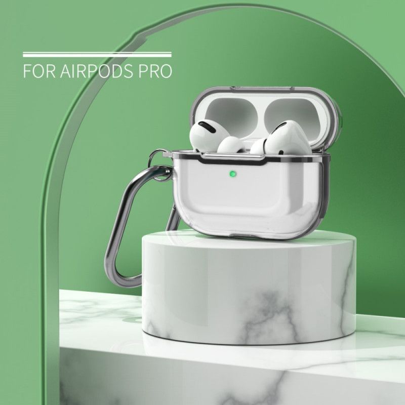 Kryt Airpods Pro Průhledné Kovové Provedení S Karabinou