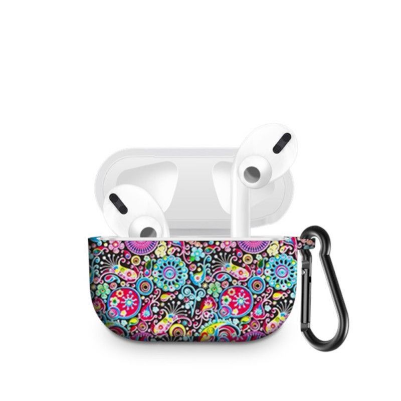 Kryt Airpods Pro Silikonová Paisley S Karabinou