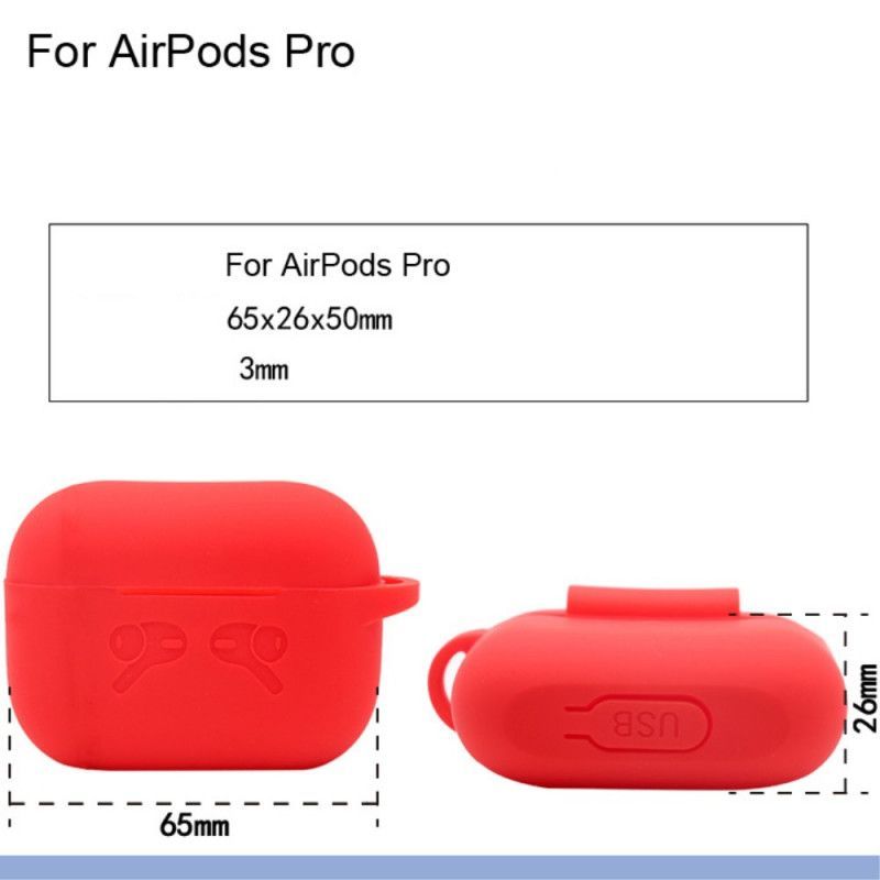 Kryt Airpods Pro Silikonové Čisté Barvy S Karabinkou