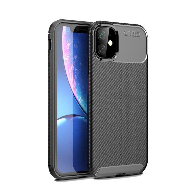 Kryt Iphone 11 Flexibilní Textura Uhlíkových Vláken